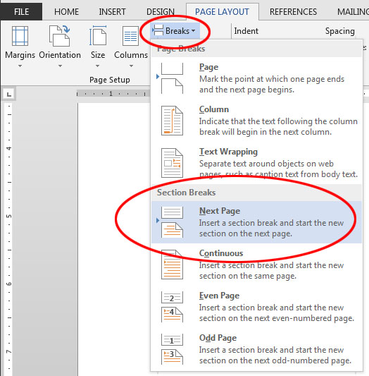 microsoft word version 15 for mac restart page numbering